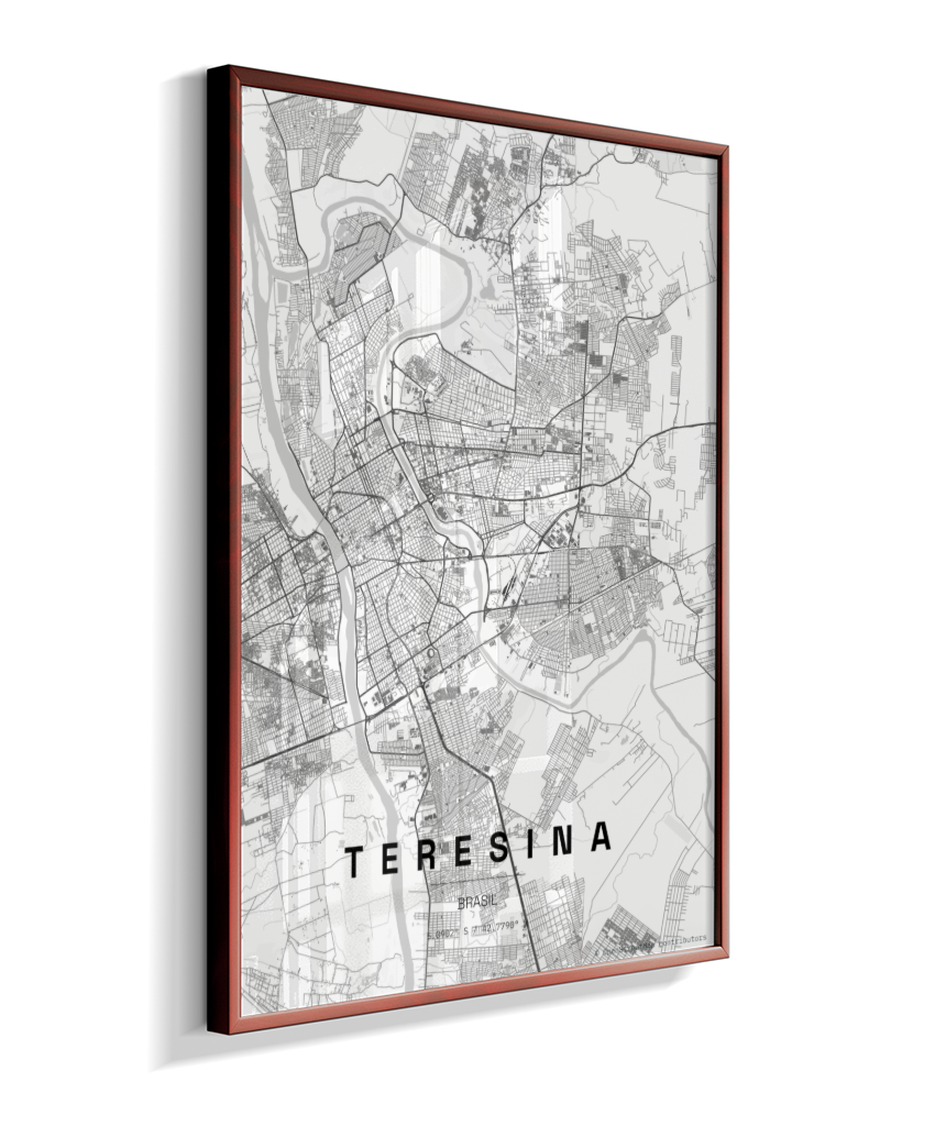 Quadro Mapa de Teresina - Vertical