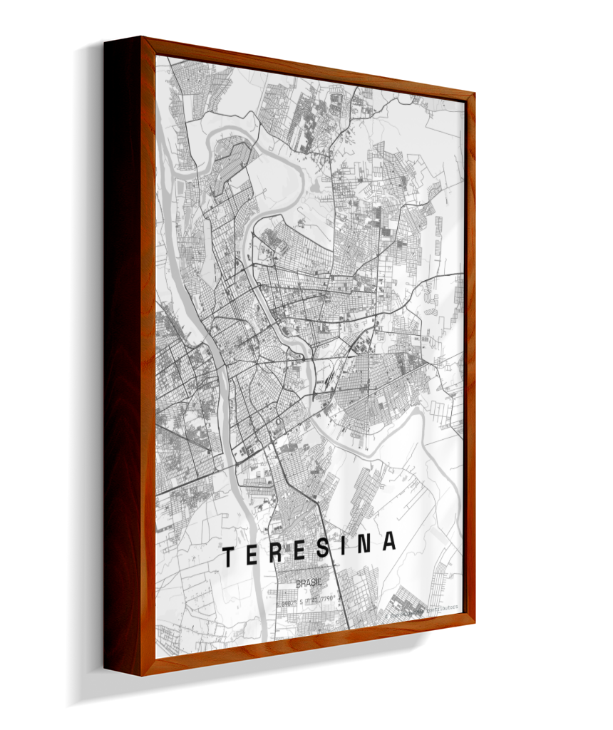 Quadro Mapa de Teresina - Vertical