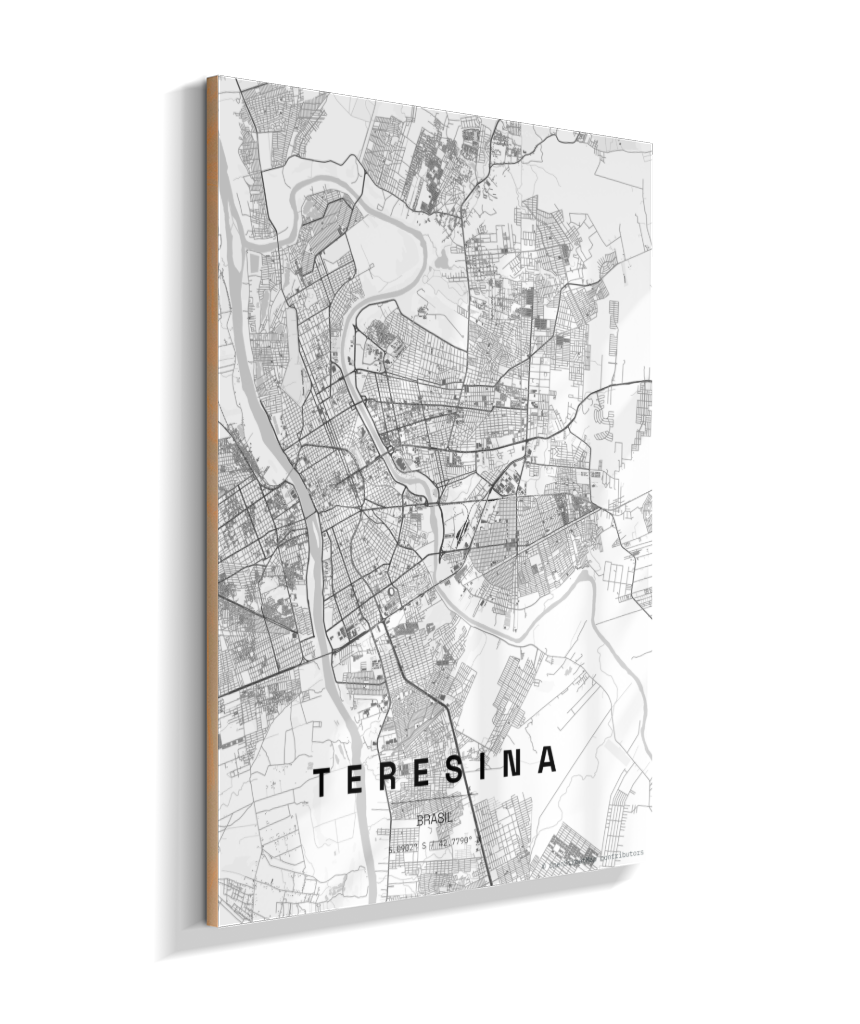 Quadro Mapa de Teresina - Vertical