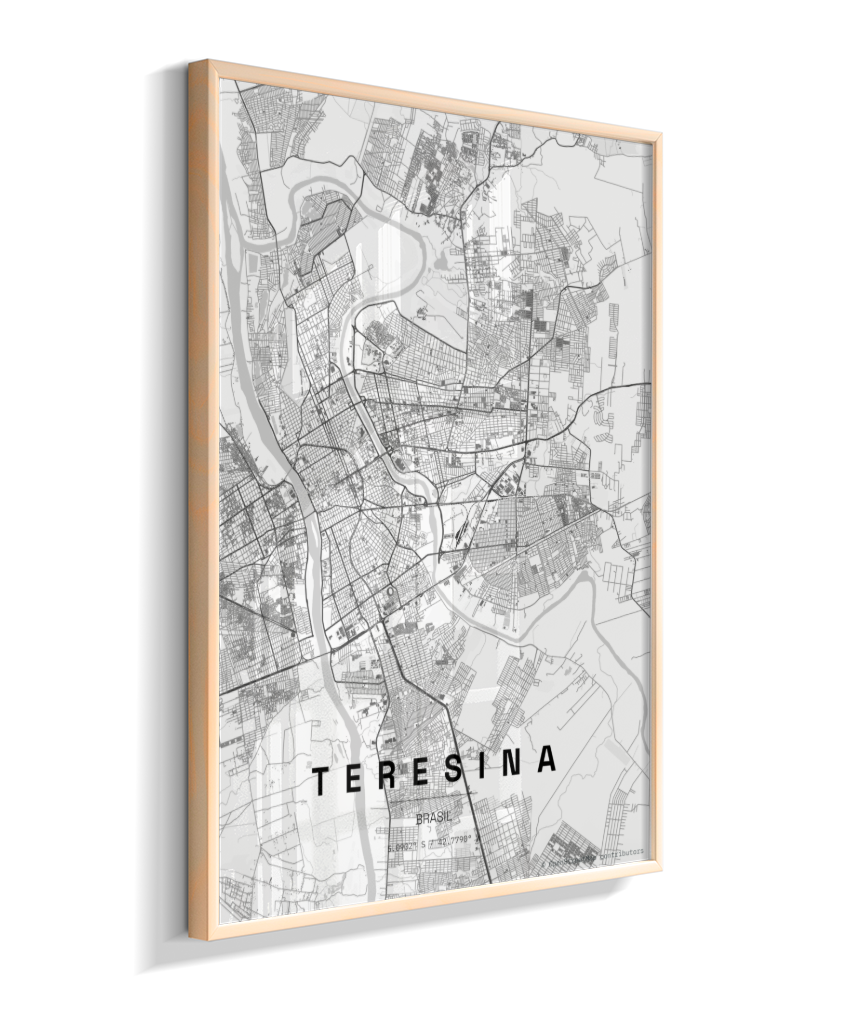 Quadro Mapa de Teresina - Vertical