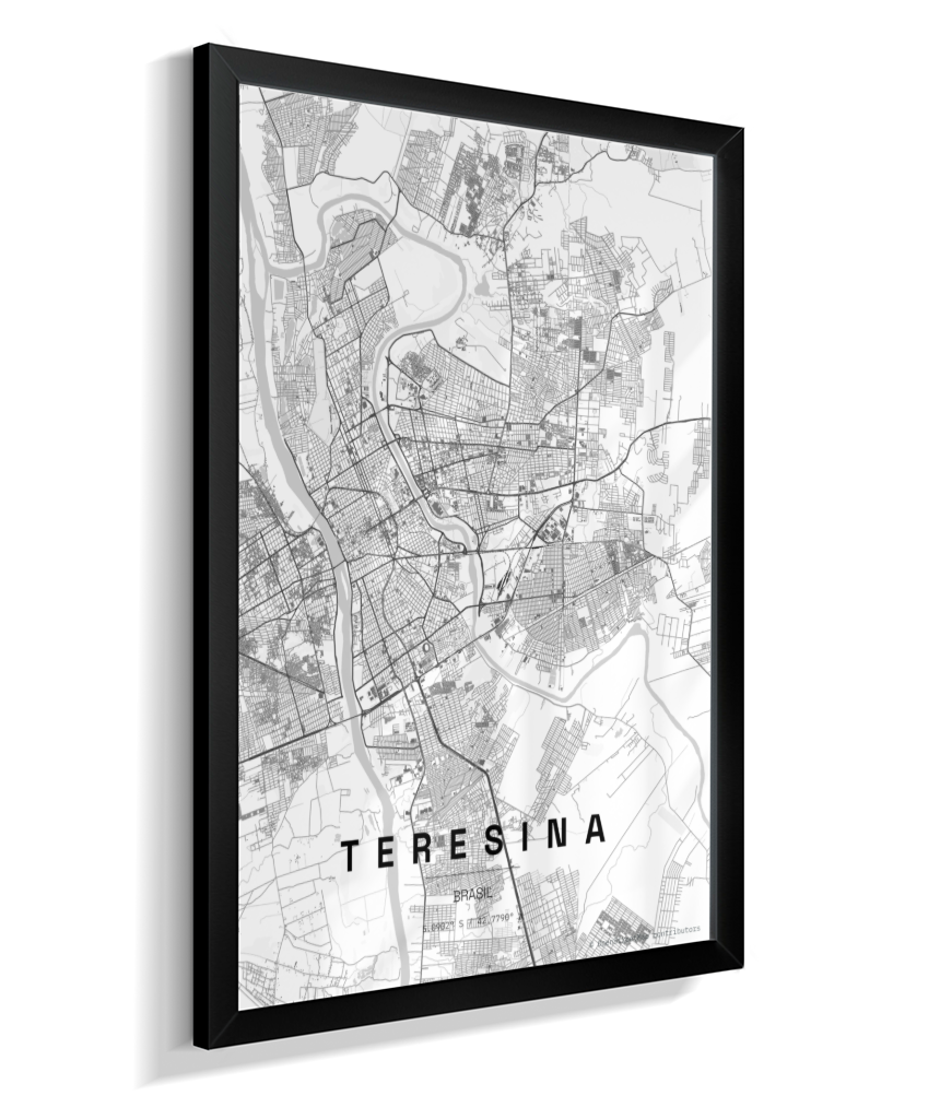 Quadro Mapa de Teresina - Vertical