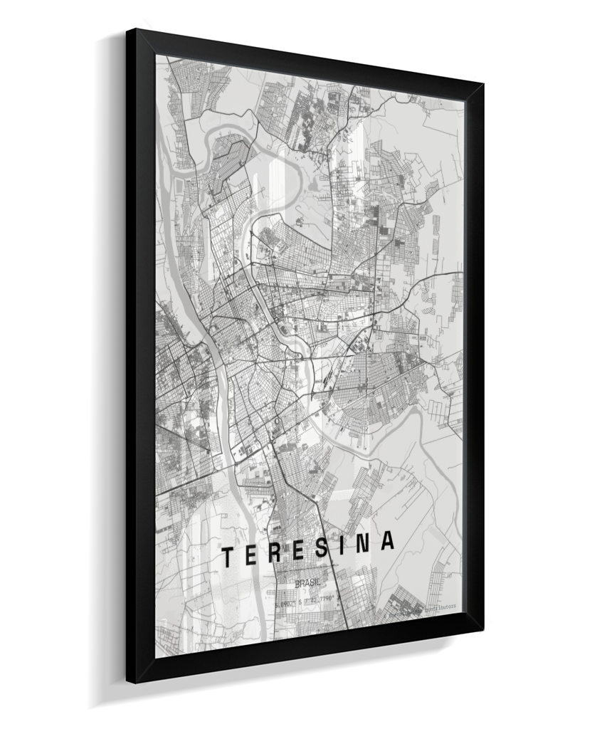 Quadro Mapa de Teresina - Vertical