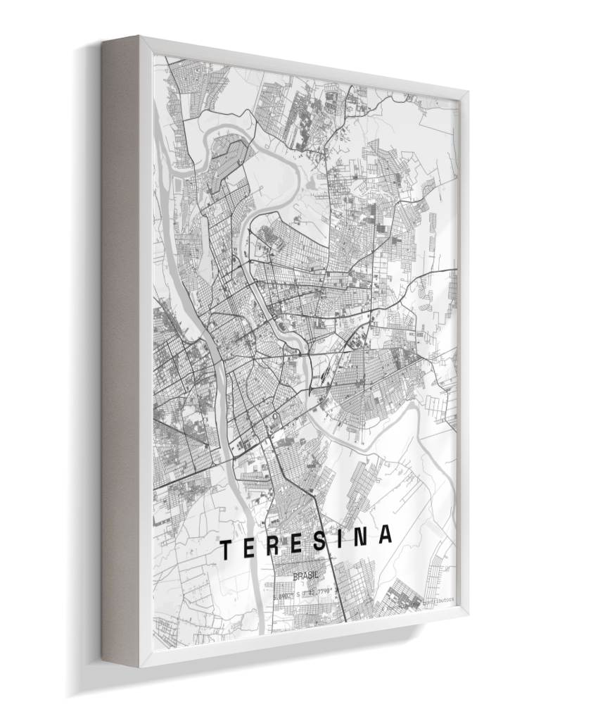 Quadro Mapa de Teresina - Vertical