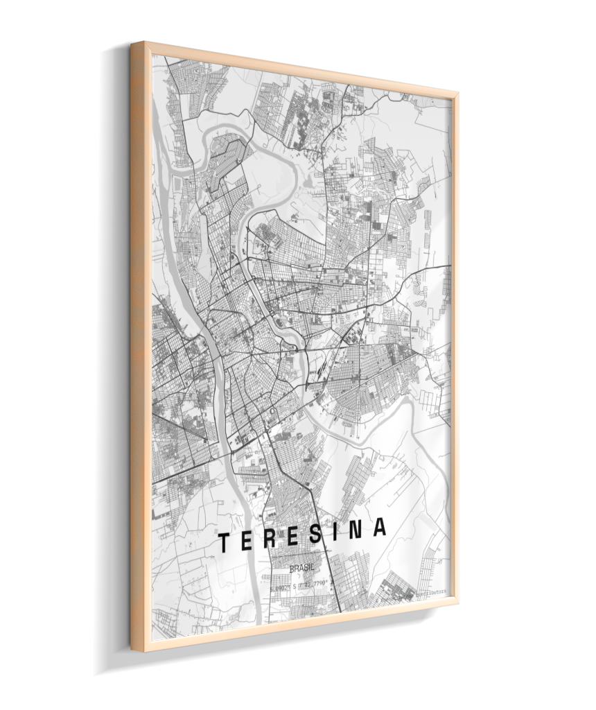 Quadro Mapa de Teresina - Vertical