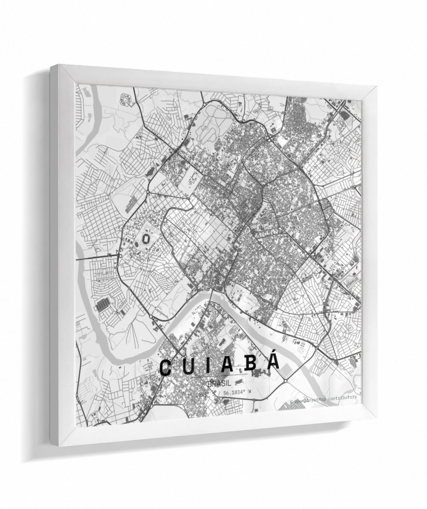 Quadro Quadrado Mapa de Cuiabá