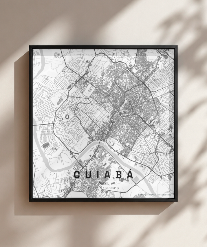 Quadro Quadrado Mapa de Cuiabá