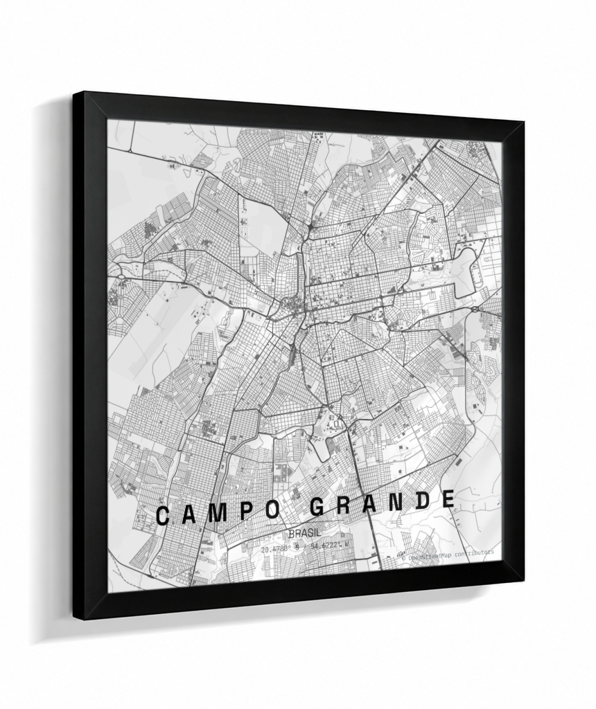 Quadro Quadrado Mapa de Campo Grande