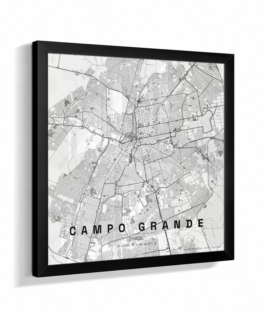 Quadro Quadrado Mapa de Campo Grande