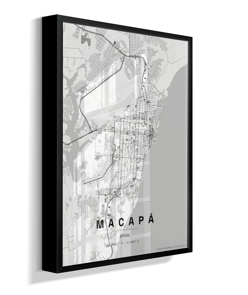 Quadro Mapa de Macapá - Vertical