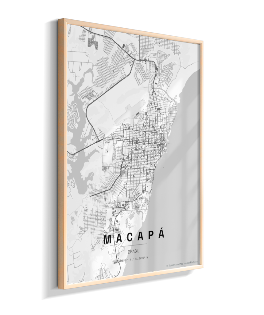 Quadro Mapa de Macapá - Vertical