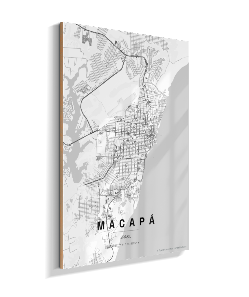 Quadro Mapa de Macapá - Vertical