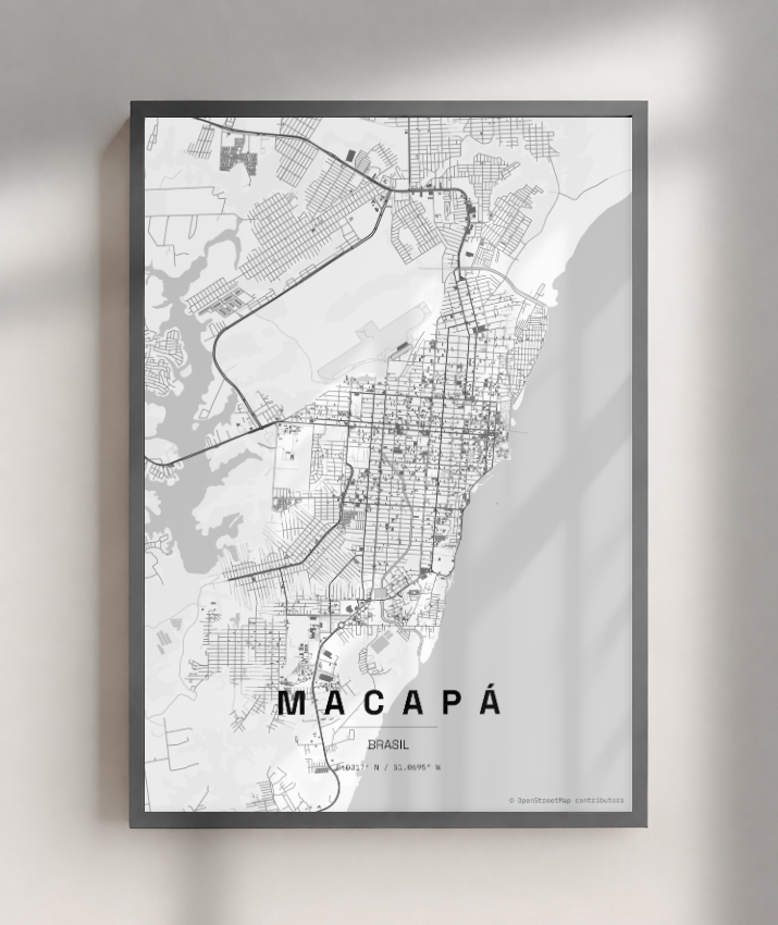 Quadro Mapa de Macapá - Vertical