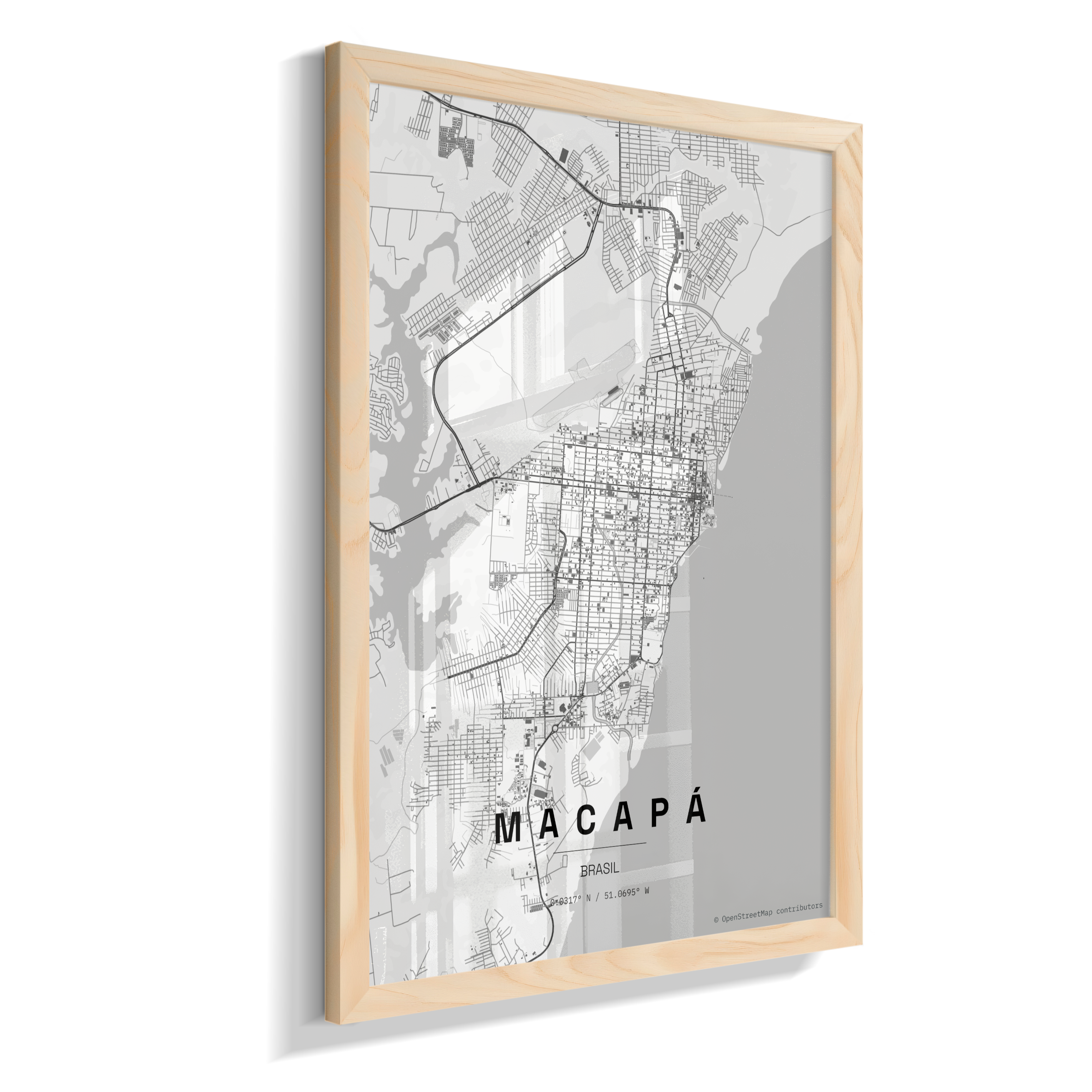 Quadro Mapa de Macapá - Vertical