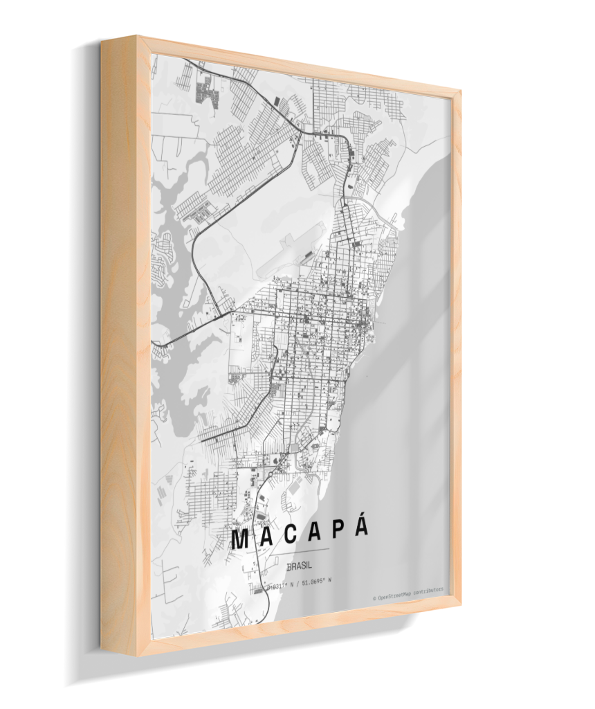 Quadro Mapa de Macapá - Vertical