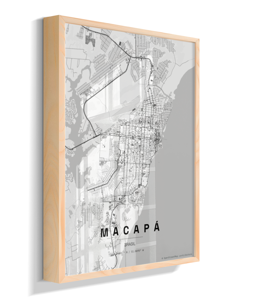 Quadro Mapa de Macapá - Vertical