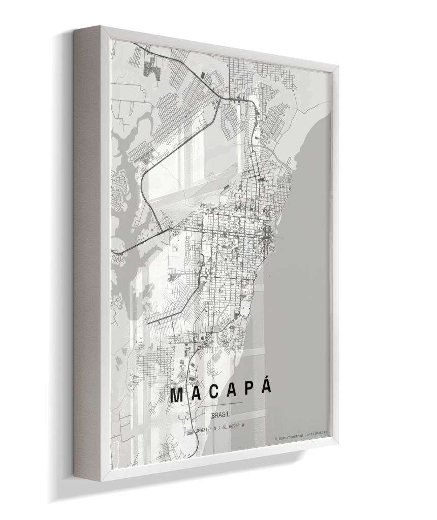 Quadro Mapa de Macapá - Vertical