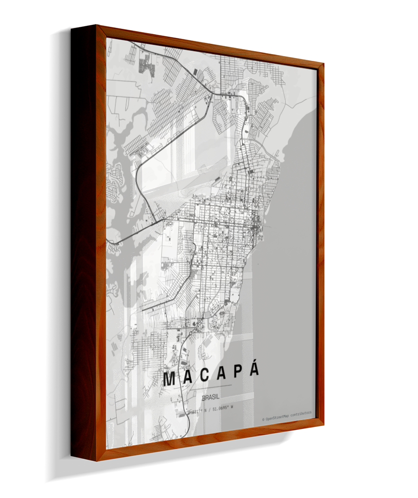 Quadro Mapa de Macapá - Vertical