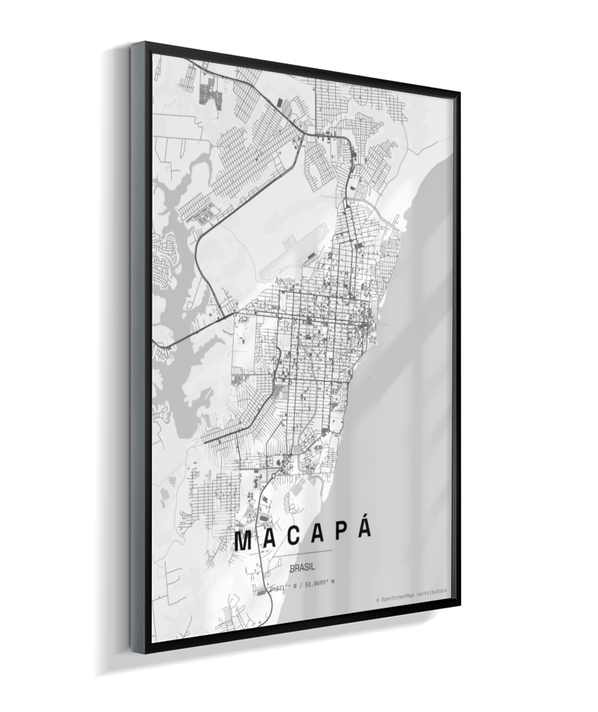 Quadro Mapa de Macapá - Vertical