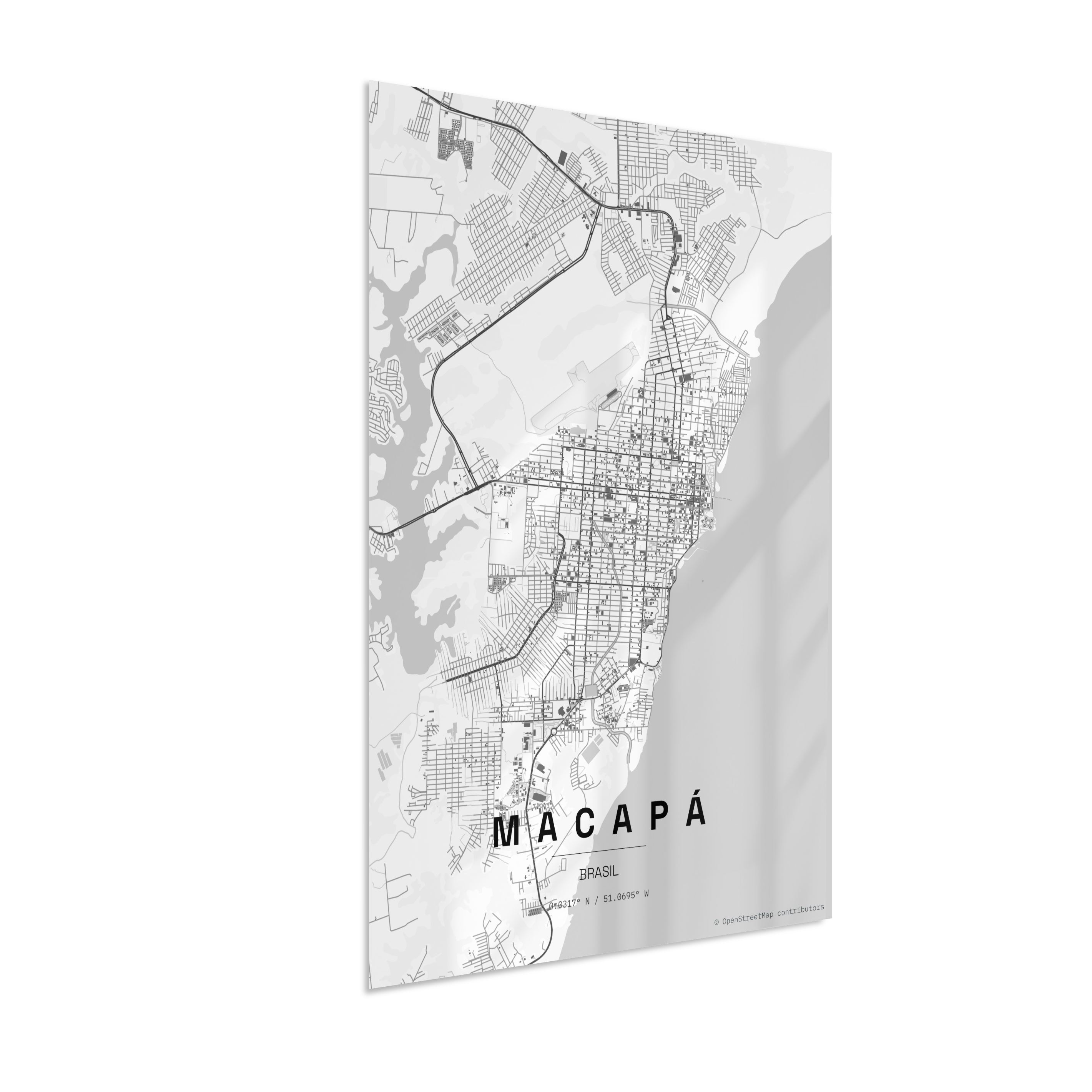 Quadro Mapa de Macapá - Vertical
