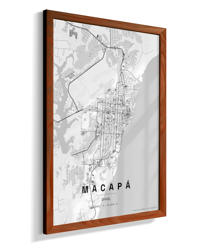 Quadro Mapa de Macapá - Vertical