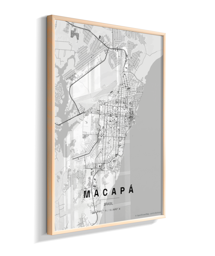 Quadro Mapa de Macapá - Vertical