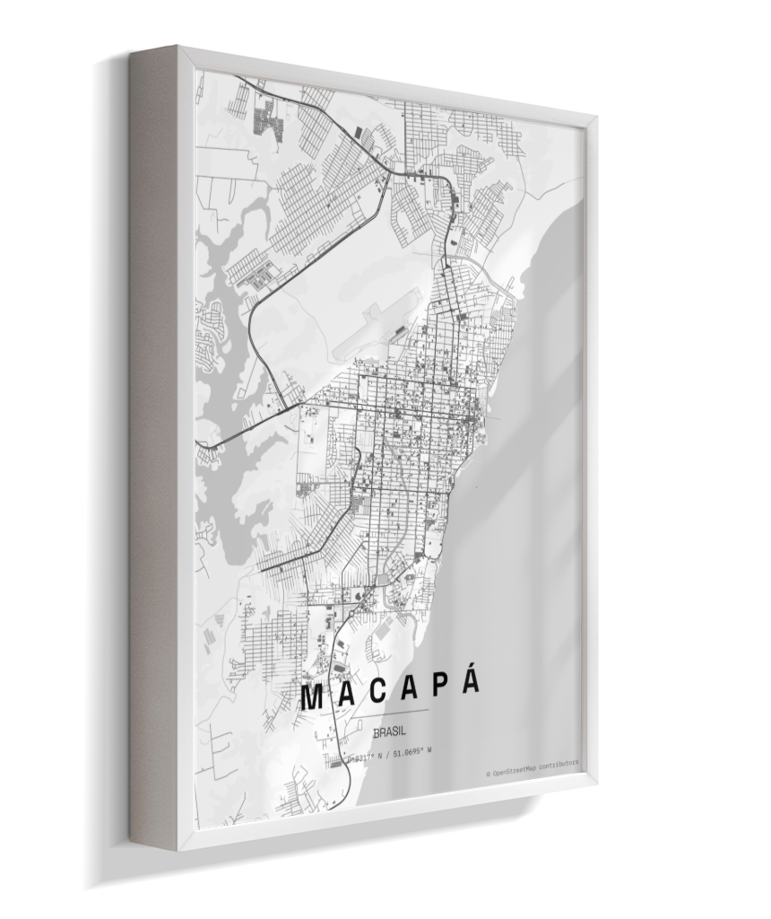 Quadro Mapa de Macapá - Vertical