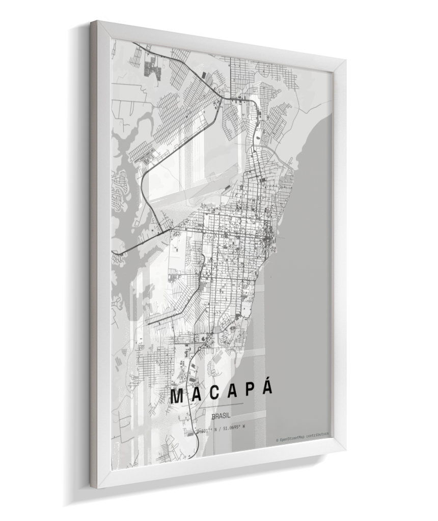 Quadro Mapa de Macapá - Vertical