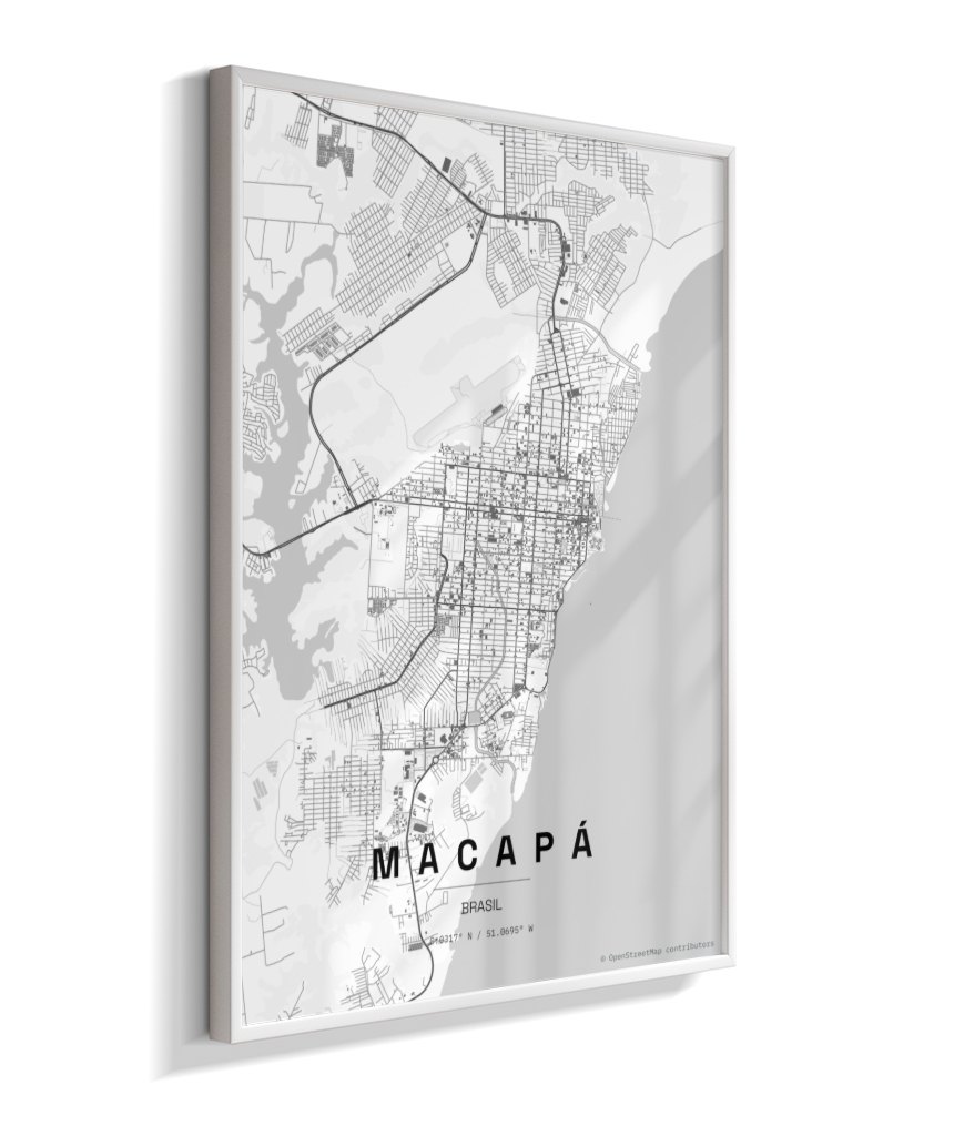 Quadro Mapa de Macapá - Vertical