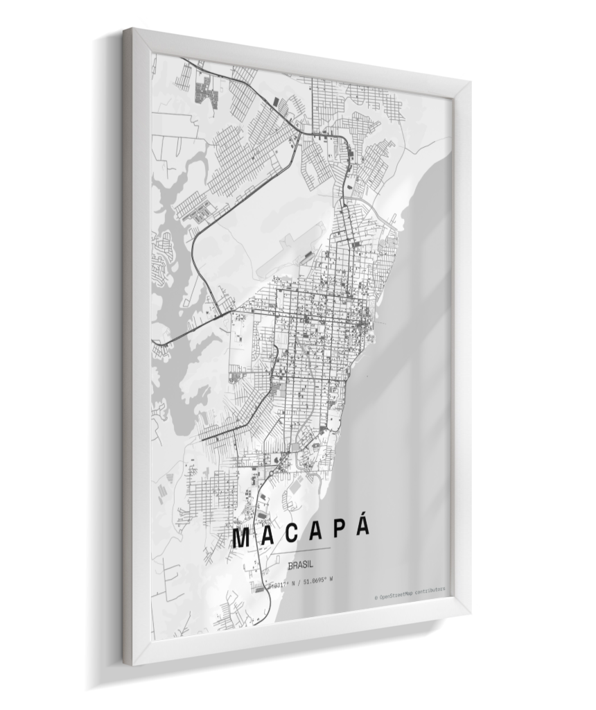 Quadro Mapa de Macapá - Vertical