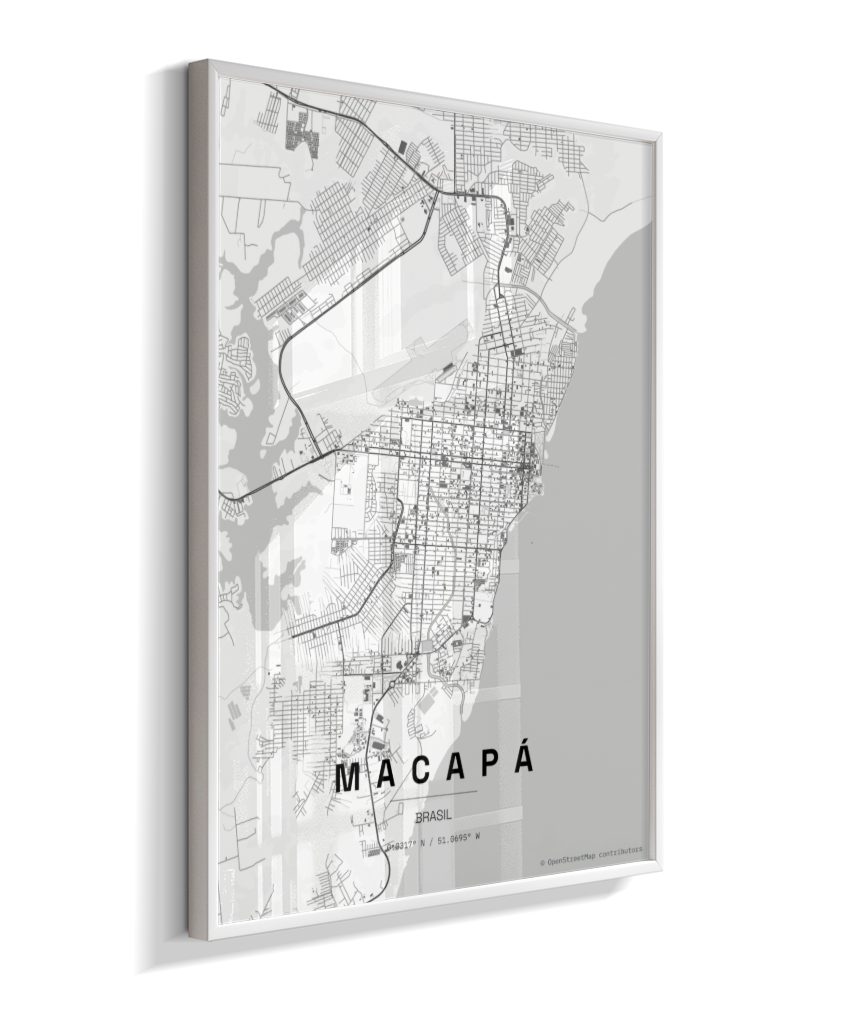 Quadro Mapa de Macapá - Vertical