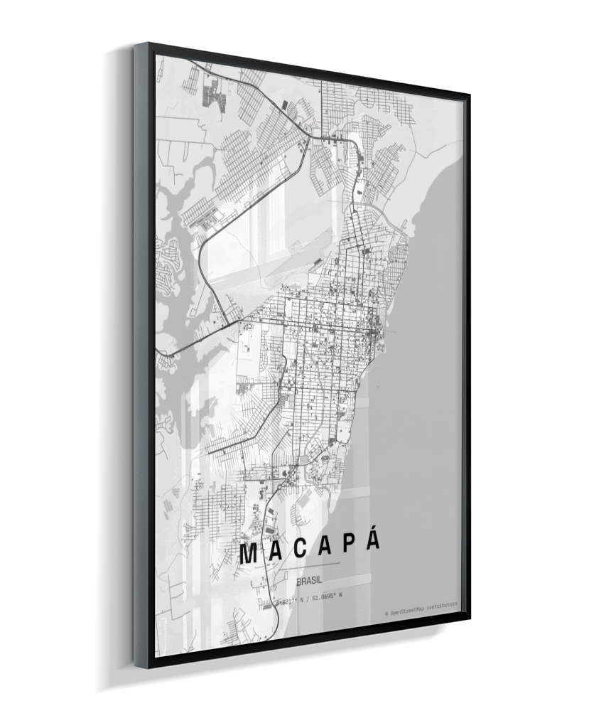 Quadro Mapa de Macapá - Vertical