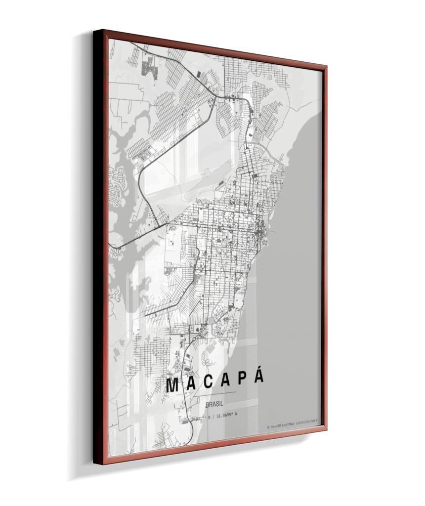 Quadro Mapa de Macapá - Vertical