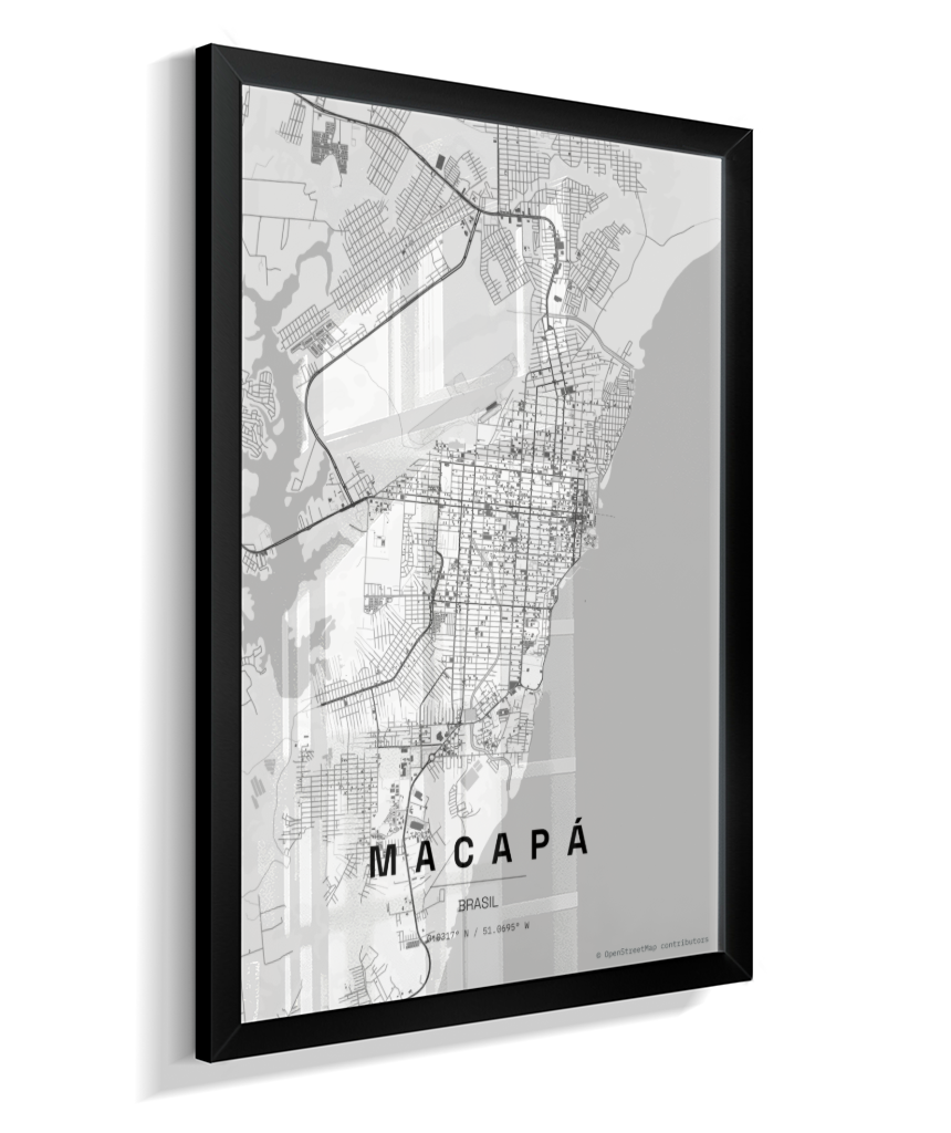 Quadro Mapa de Macapá - Vertical