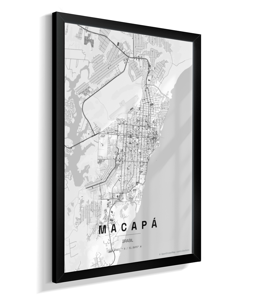 Quadro Mapa de Macapá - Vertical