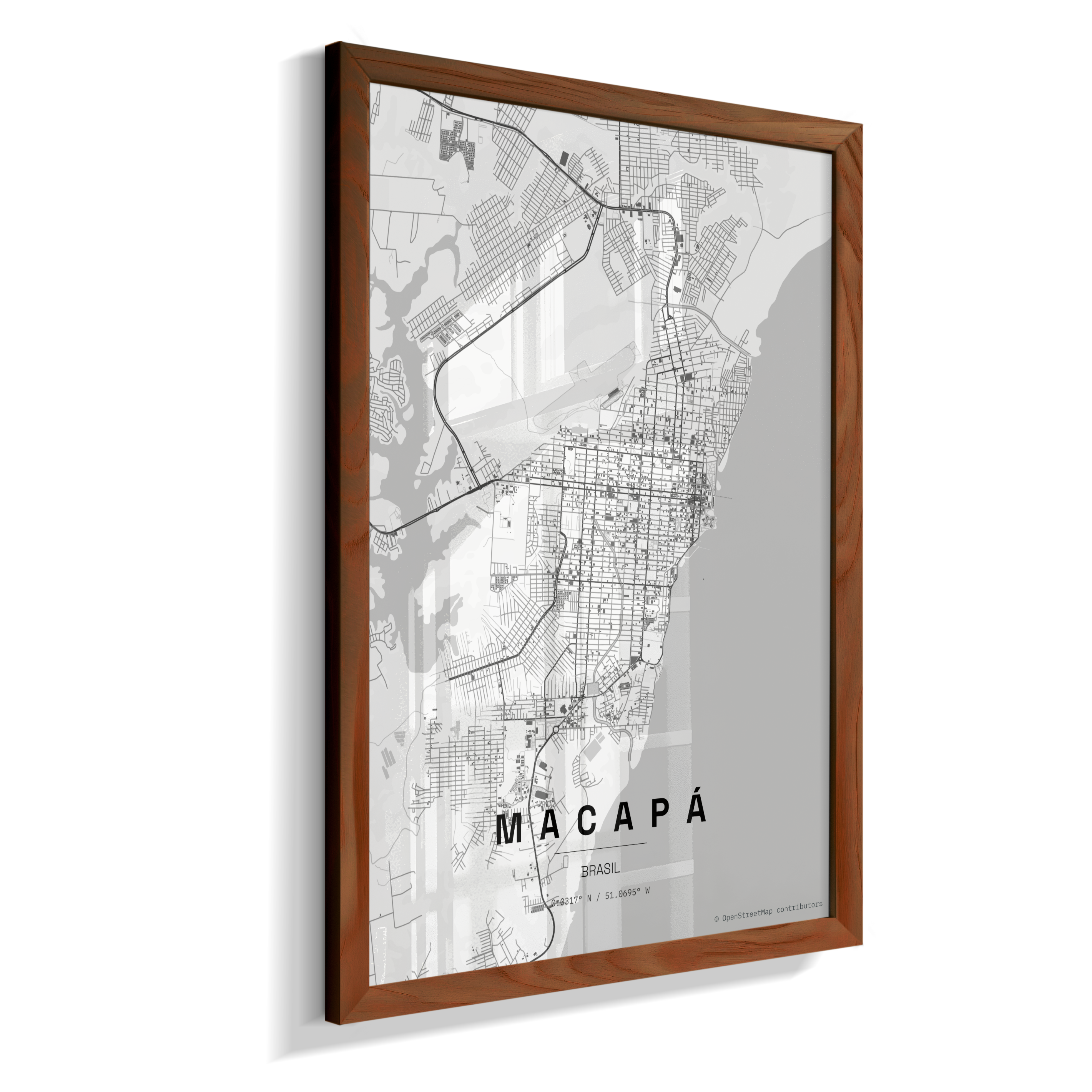 Quadro Mapa de Macapá - Vertical