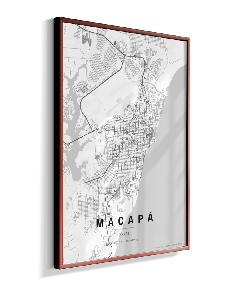 Quadro Mapa de Macapá - Vertical