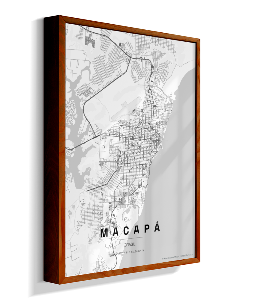 Quadro Mapa de Macapá - Vertical