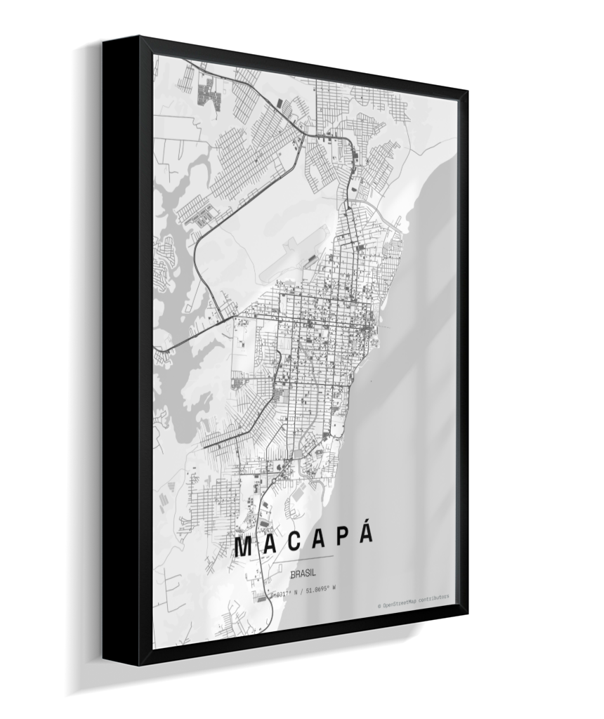 Quadro Mapa de Macapá - Vertical