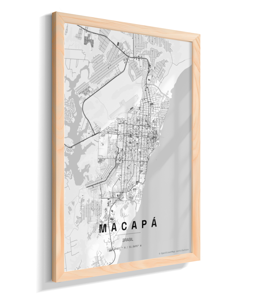 Quadro Mapa de Macapá - Vertical