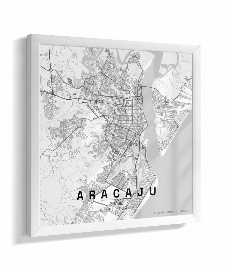 Quadro Mapa de Aracaju - Quadrado