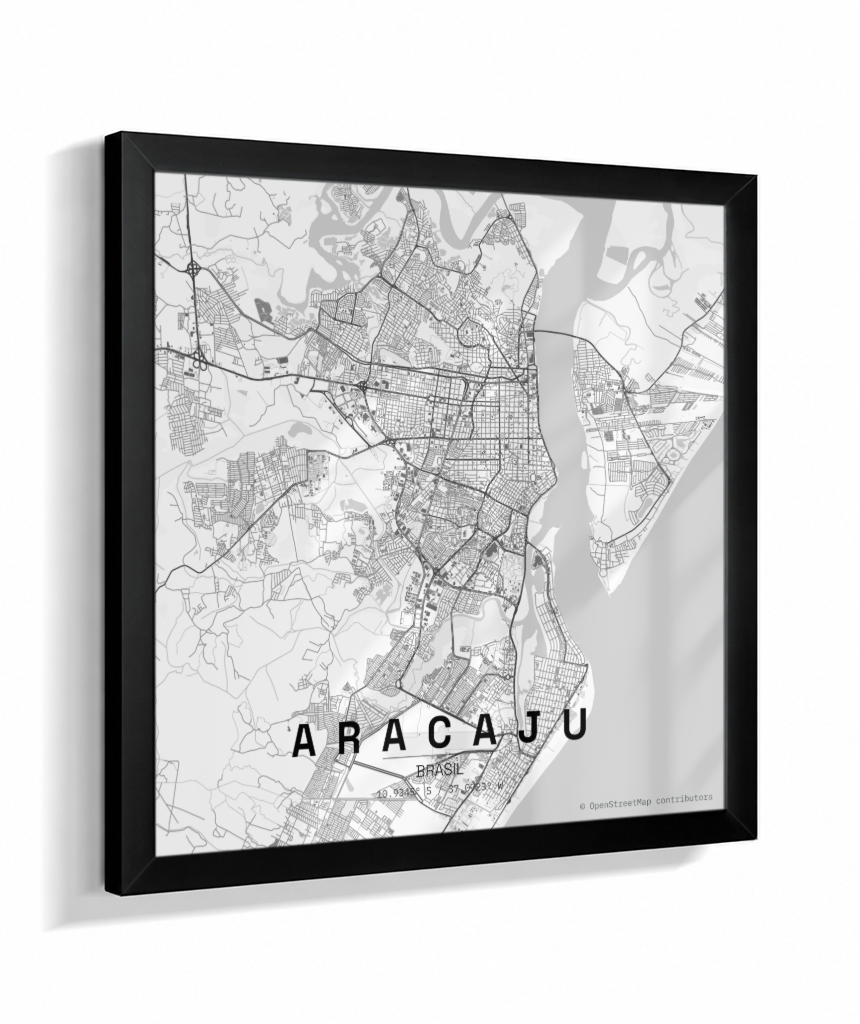 Quadro Mapa de Aracaju - Quadrado
