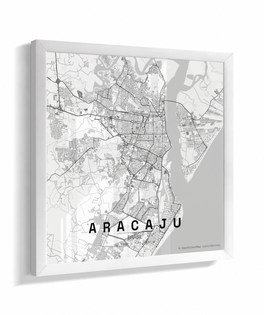 Quadro Mapa de Aracaju - Quadrado