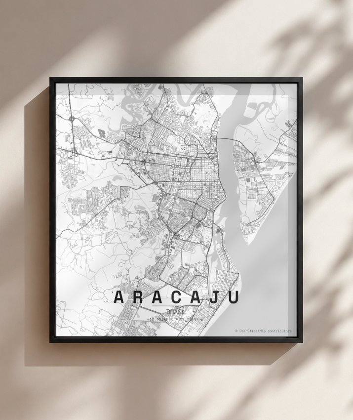 Quadro Mapa de Aracaju - Quadrado