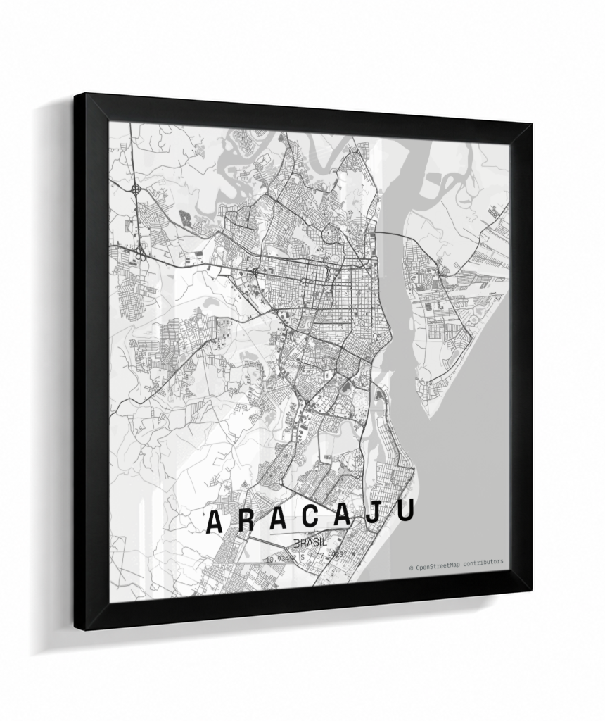 Quadro Mapa de Aracaju - Quadrado
