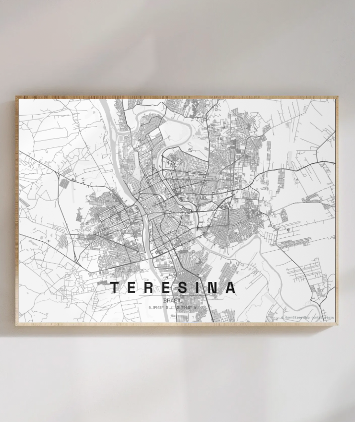 Quadro Mapa de Teresina - Horizontal