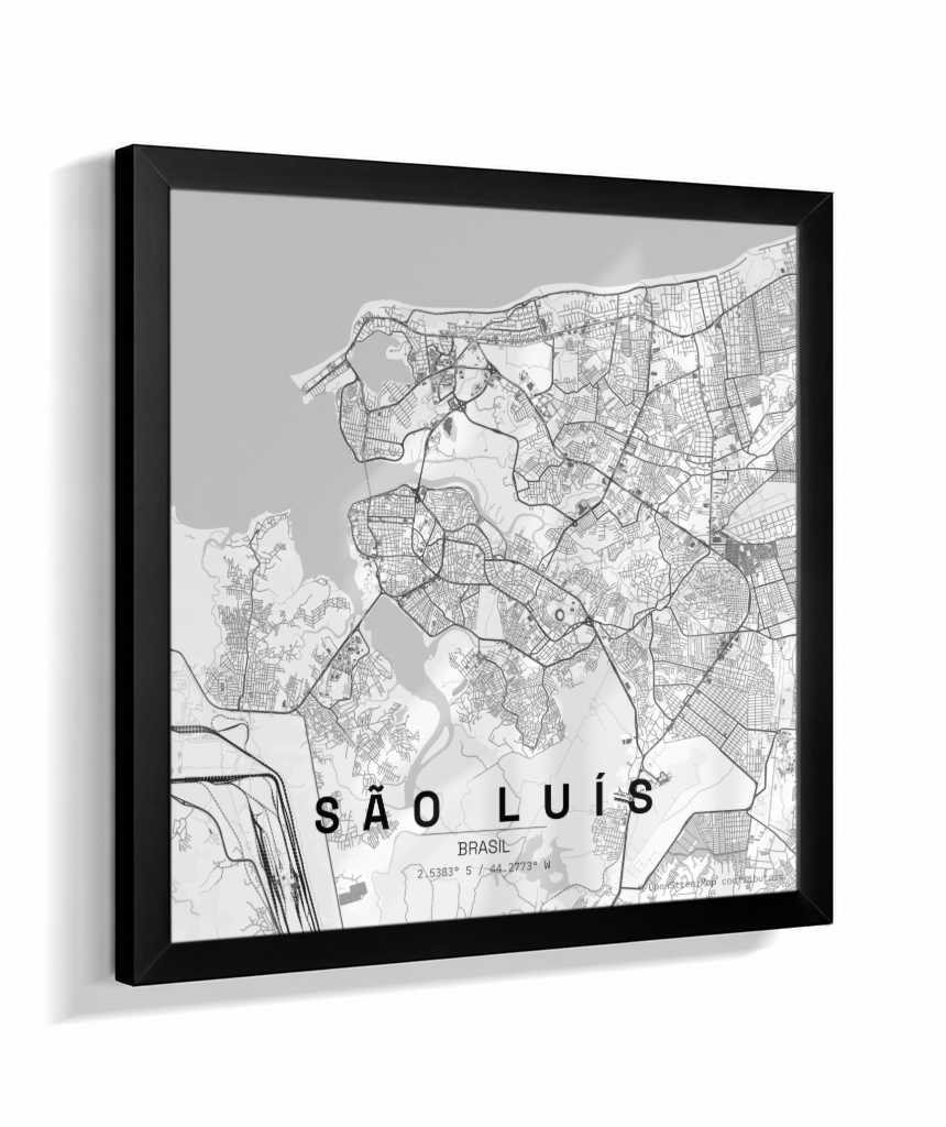 Quadro Mapa de São Luís - Quadrado