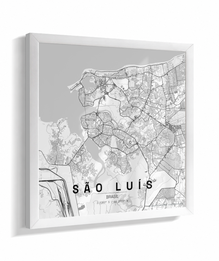 Quadro Mapa de São Luís - Quadrado