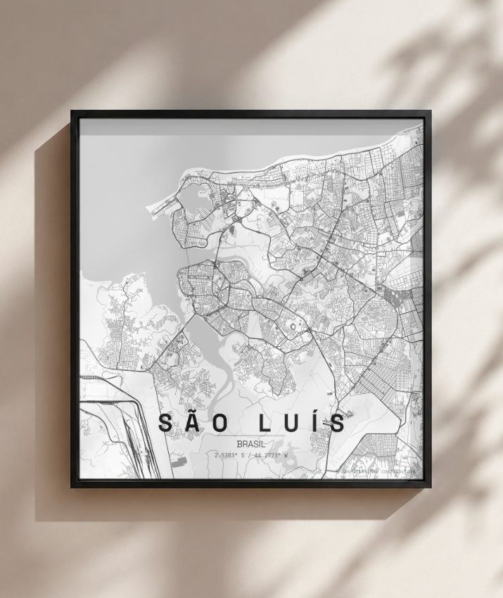 Quadro Mapa de São Luís - Quadrado