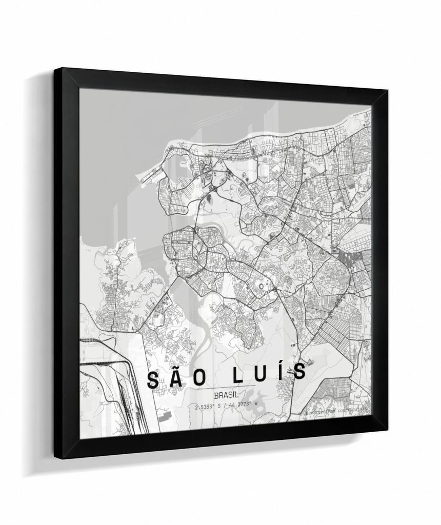 Quadro Mapa de São Luís - Quadrado
