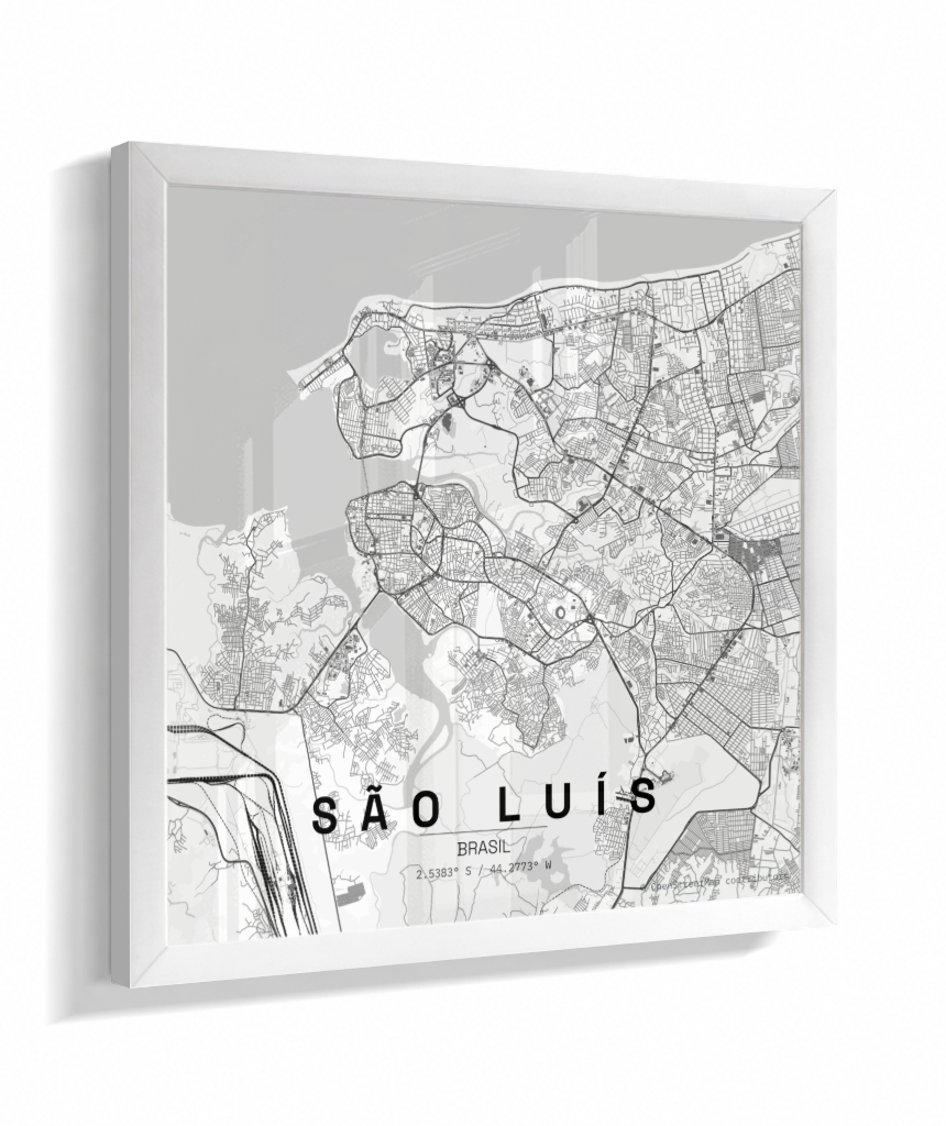 Quadro Mapa de São Luís - Quadrado